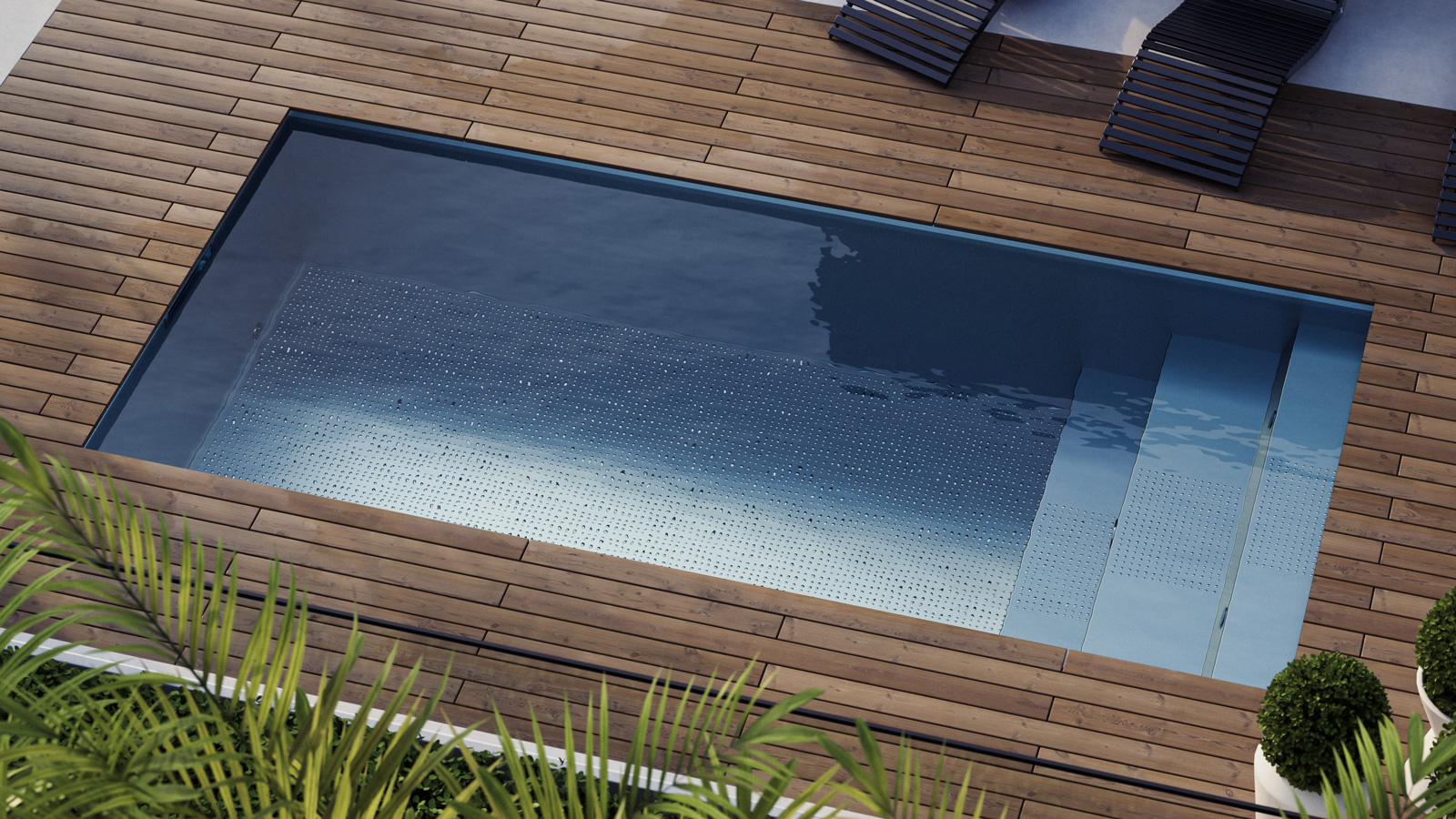 Auszeit - Relax at Home - Elegante Optik mit einem Edelstahlpool by BB-Poolsystems. Zeiloses und luxuriöses Design gepaart mit Langlebigkeit.