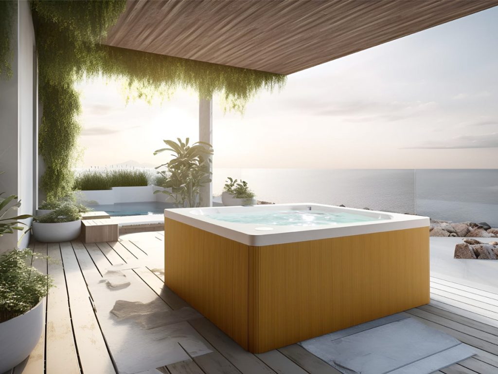 Auszeit - Relax at Home - Gold Spa Pure. Whirlpool aus hochwertigen, nachhaltigen Materialien