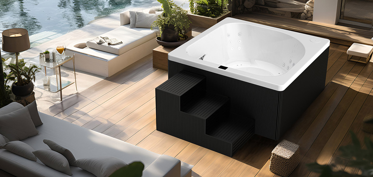 Auszeit - Relax at Home - Gold Spa Prestige. Whirlpool aus hochwertigen, nachhaltigen Materialien