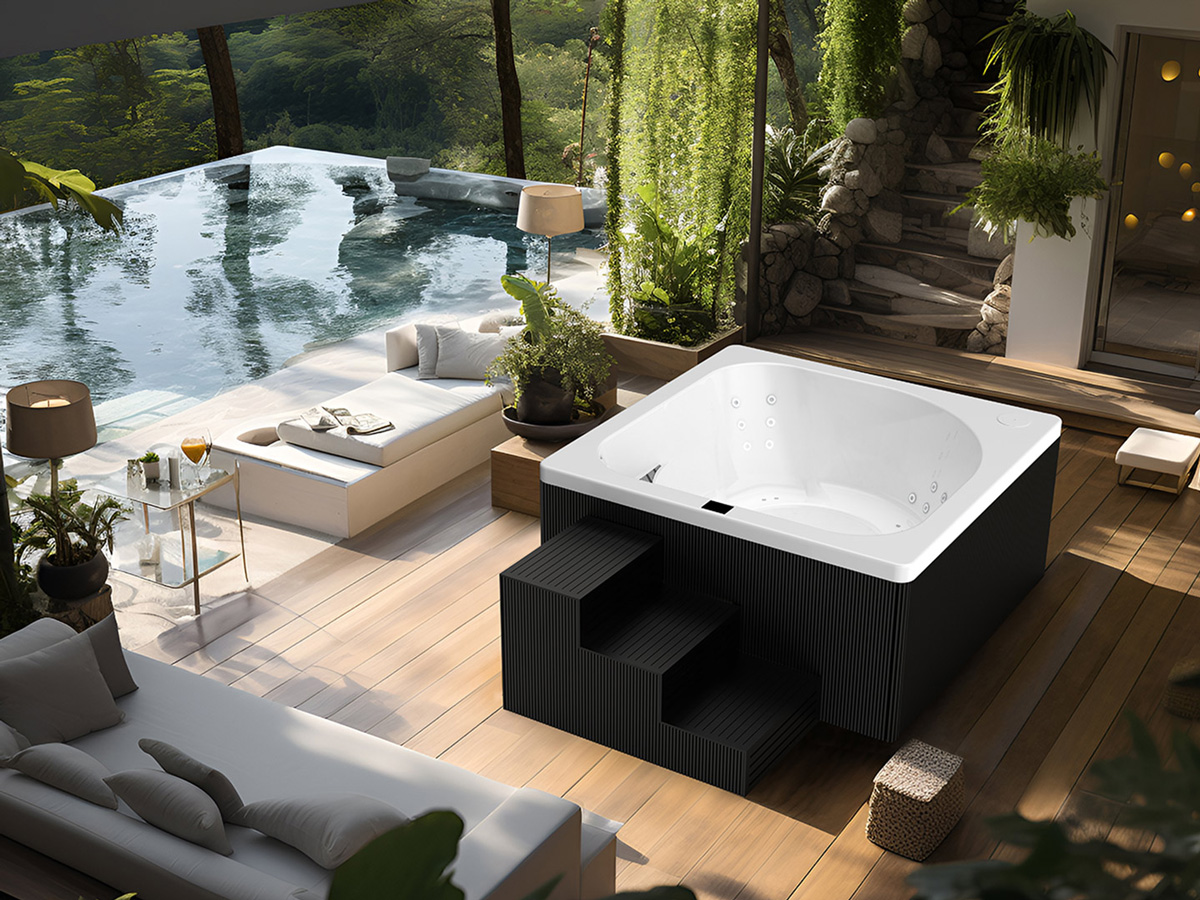 Auszeit - Relax at Home - Gold Spa Premium. Whirlpool aus hochwertigen, nachhaltigen Materialien